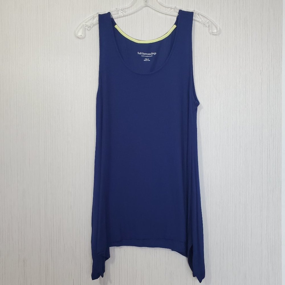 Soft Surroundings ribbed tunic‎ tank with shark bite hemline